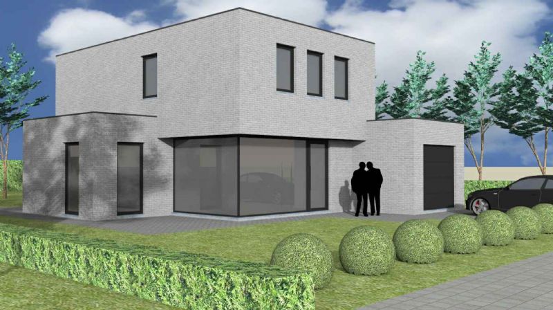 Nieuw te bouwen alleenstaande woning met vrije keuze van architectuur te Menen.